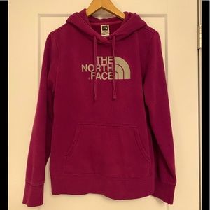 Pink/Purple North face Hooded Sweatshirt size M